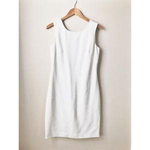 Tahari White silk lined midi